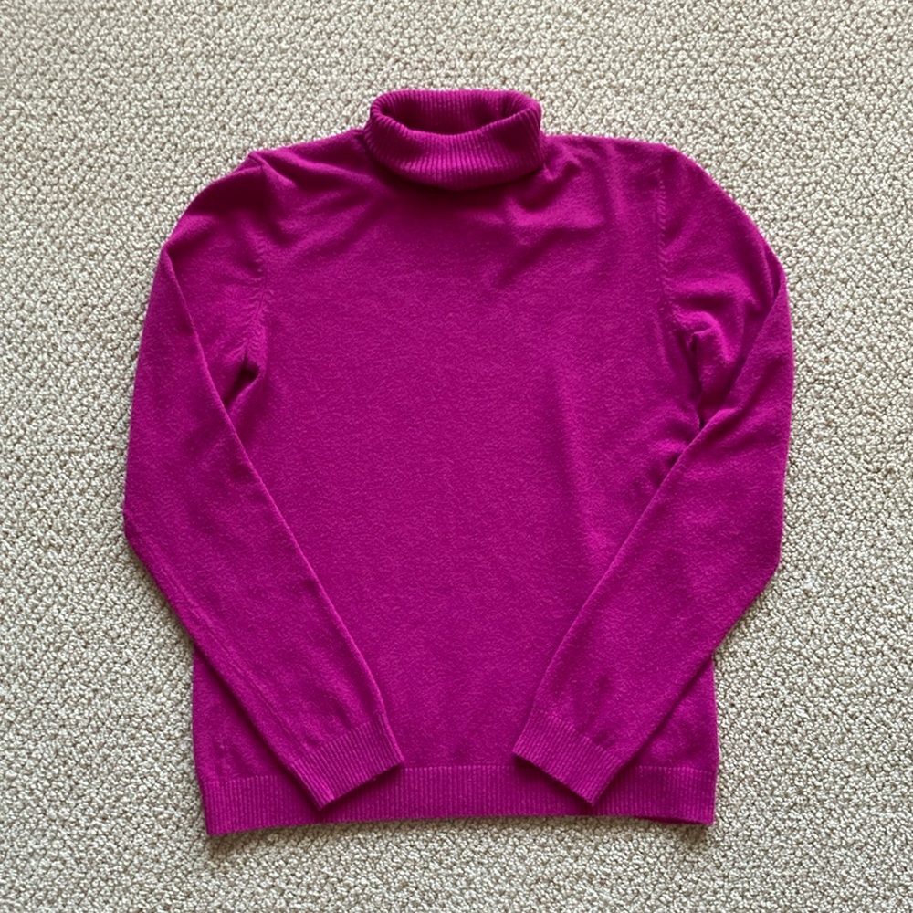Vintage Petite Sophisticate Textured Turtleneck Blouse Top Work Clothes Small